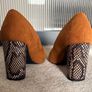 Snake skin heel suedette shoes Size 5 / 38 Image 2