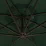 Hanging Parasol with LED Lighting 300 cm Green Metal Pole Image 2