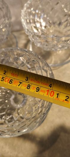 Vintage cut glass or crystal  set of 3 dessert dishes or bowls featuring a diamond or criss-cross pattern.