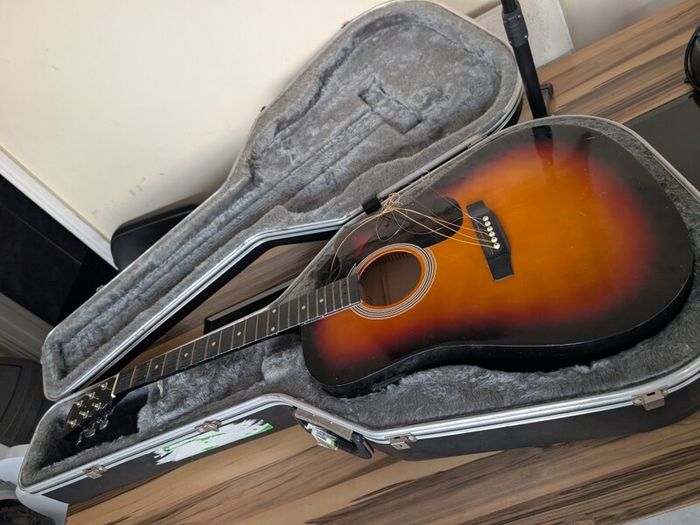 Squier by Fender electro acoustic and hard case