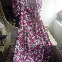 sweetheart floral midi dress