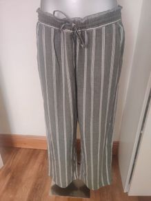 Brand new Next wide leg linen green trousers size UK16R EU44R Postage included