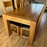 Solid Oak Dining Table with 8 Matching Chair Image 3