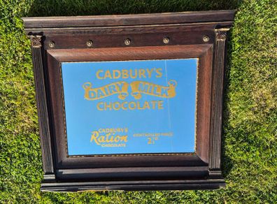 Large Vintage Cadburys Chocolate Mirror 1970s Retro Pub Decor