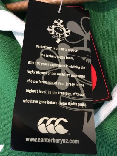 Ireland Rugby Jersey. Brand New With Tags. Triple Crown Winning Jersey Year 2006. Official Canterbury IRFU Jersey. Authentic Original From 2006. Not A Modern Day Remake.