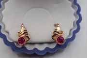 14 ct gold ruby earrings