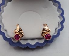14 ct gold ruby earrings