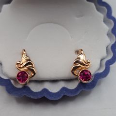 14 ct gold ruby earrings