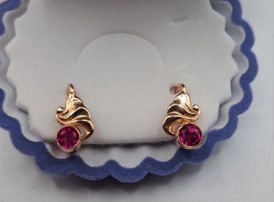 14 ct gold ruby earrings
