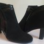 GAJA By Soffice Sogno Black Suede Ankle Boots With Design UK8 EU41 Side Zip CAN POST Image 5