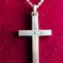 Antique Gold Plated  Cross Pendant Chain Necklace (antique chain clasp) length 17" - 4,7g Image 4