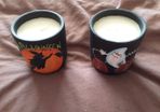 Halloween Candles in Ceramic Pot X 2
