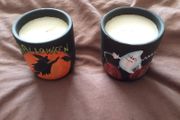 Halloween Candles in Ceramic Pot X 2