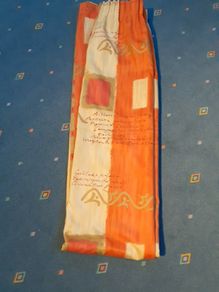 terracotta and gold curtains 5ft.x 7ft drop each