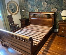 King Sleigh Bed 4 Piece Set Solid Mahogany