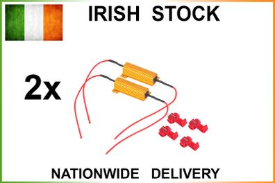 2x 50W 6 ohm Load Resistor Canbus Error Cancel Fix LED Fast Hyper Flash Blinking Car Motorbike