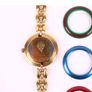 Gucci 1100-L Quartz Womens Watch 26mm Change Bezel Gold Plated Image 4