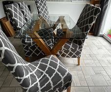 Dining table and six chairs