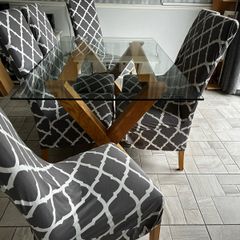 Dining table and six chairs