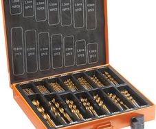 HSS Metal Drill Bit Set with Cary Case Organiser - 99 Pcs 1.5-10 mm High Speed Steel Bits Titanium Coated Steel - For Drilling Wood, Masonry and Metal, Accessories Drills and Screwdrivers (FREE POSTAGE)