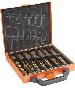 HSS Metal Drill Bit Set with Cary Case Organiser - 99 Pcs 1.5-10 mm High Speed Steel Bits Titanium Coated Steel - For Drilling Wood, Masonry and Metal, Accessories Drills and Screwdrivers (FREE POSTAGE)