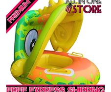 Baby Unicorn Pool Float with Sun Canopy -Baby Swim Ring,Inflatable Swimming Ring Infant Baby Floatie Spring Float Pool Fit Safety Seat (FREE SHIPPING)