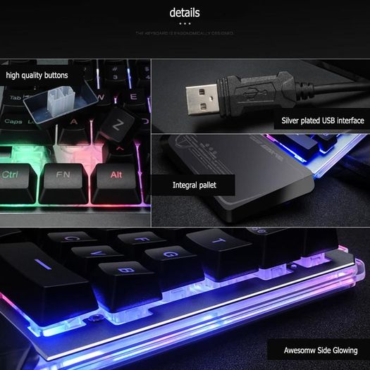 Gaming Keyboard RGB Backlit, 7KEYS 35 Keys Ergonomic Mini Keyboard with Wrist Rest, Half Keyboard for PC Gaming (Keypad)