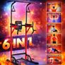 6-in-1 Adjustable Pull Up Bar Stand Heavy Duty  with Resistance Bands Image 7