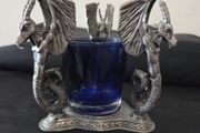 Heavy Pewter Dragon Candle Holder