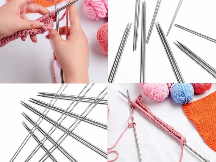 Knitting Needle Set, Crochet Kits for Beginners Adults, Knitting Kits With Wool and Needles, Includes Short Metal Knitting Pins 25cm, Crochet Hooks, Yarn and Accessories (MULTIPLE SIZES)