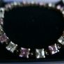 Vintage 925 Sterling Silver Pink Crystal Tennis Style Bracelet length 7,7" - 17,8g Image 4