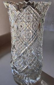 Huge Vintage Very Heavy Crystal Floor Vase 45cm