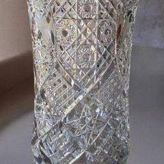 Huge Vintage Very Heavy Crystal Floor Vase 45cm