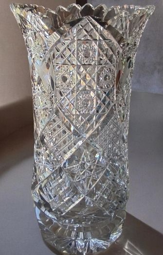 Huge Vintage Very Heavy Crystal Floor Vase 45cm