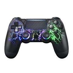 Wireless Controller for PS4 with Touch Pad Hall joystick 9 Lights 3.5MM Audio Jack Wireless Controller for PS4 PS3 Pro Slim PC