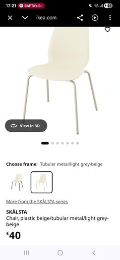 Ikea chairs pink and cream