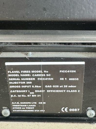Stone Fireplace Surround, Hearth and Flavel Caress Gas Fire Complete Set