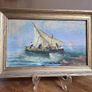Pair Early 20th Century Oil Paintings Marine Scenes Gilt Frames Image 2