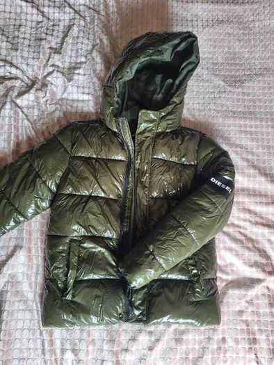 Diesel kids glossy puffer jacket with hood