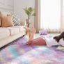 MULTIPLE SIZES/COLOURS AVAILABLE Rainbow 50x80cm for Bedroom Anti Slip Modern Super Soft Thick Pile Small Fluffy Shaggy Rug Non Shedding Image 5