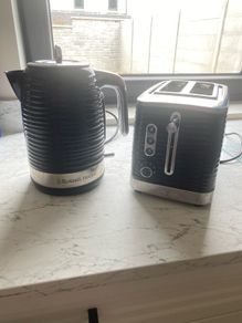 Russell Hobbs kettle and toaster and tea coffee sugar set