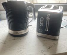 Russell Hobbs kettle and toaster and tea coffee sugar set