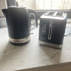 Russell Hobbs kettle and toaster and tea coffee sugar set