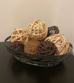 IKEA decorative rattan balls natural torka spear wicker decoration balls on stick and basket