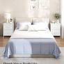 Bedside Tables with 2 Drawers, Set of 2  Side End Tables, Steel, Cloud White Image 4