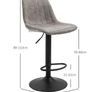 2-pack retro design bar stools, incl. footrest, height-adjustable, gas lift, Gray + Black Image 2
