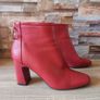 Wine leather ankle boots with back zip, size 6, NEW LOOK Image 5