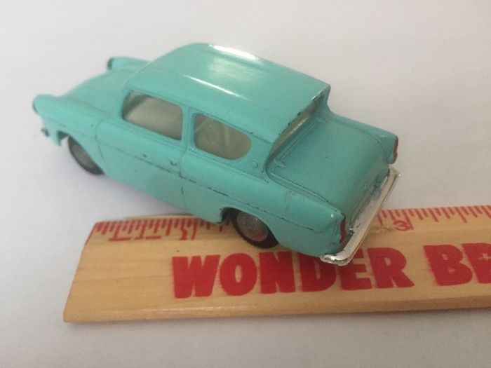 Spot-on. Tri-ang. Ford Anglia. Model number 213. Featured in Harry Potter movie.