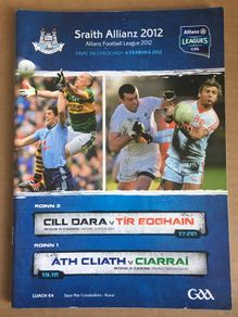 4th Feburary 2012. GAA (Gaelic Football) Programme. Killdare V Tyrone & Dublin V Kerry @ Croke Park