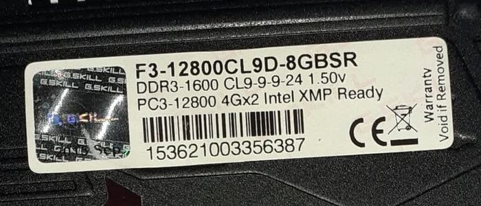 DDR3 G Skill Sniper 2x8gig 1600mhz CL9